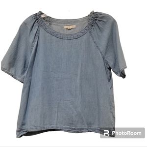 Caslon chambray blouse in women's small top blouse